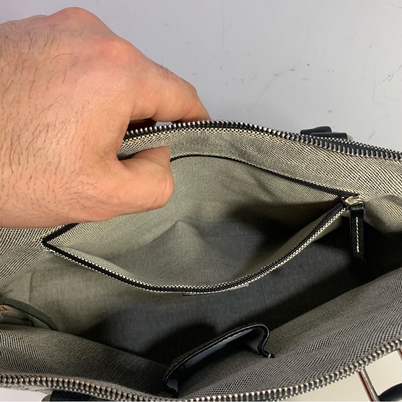 Dooney & Bourke Grey Donegal Crest Domed Satchel Black Leather Double Handles - Picture 11 of 16